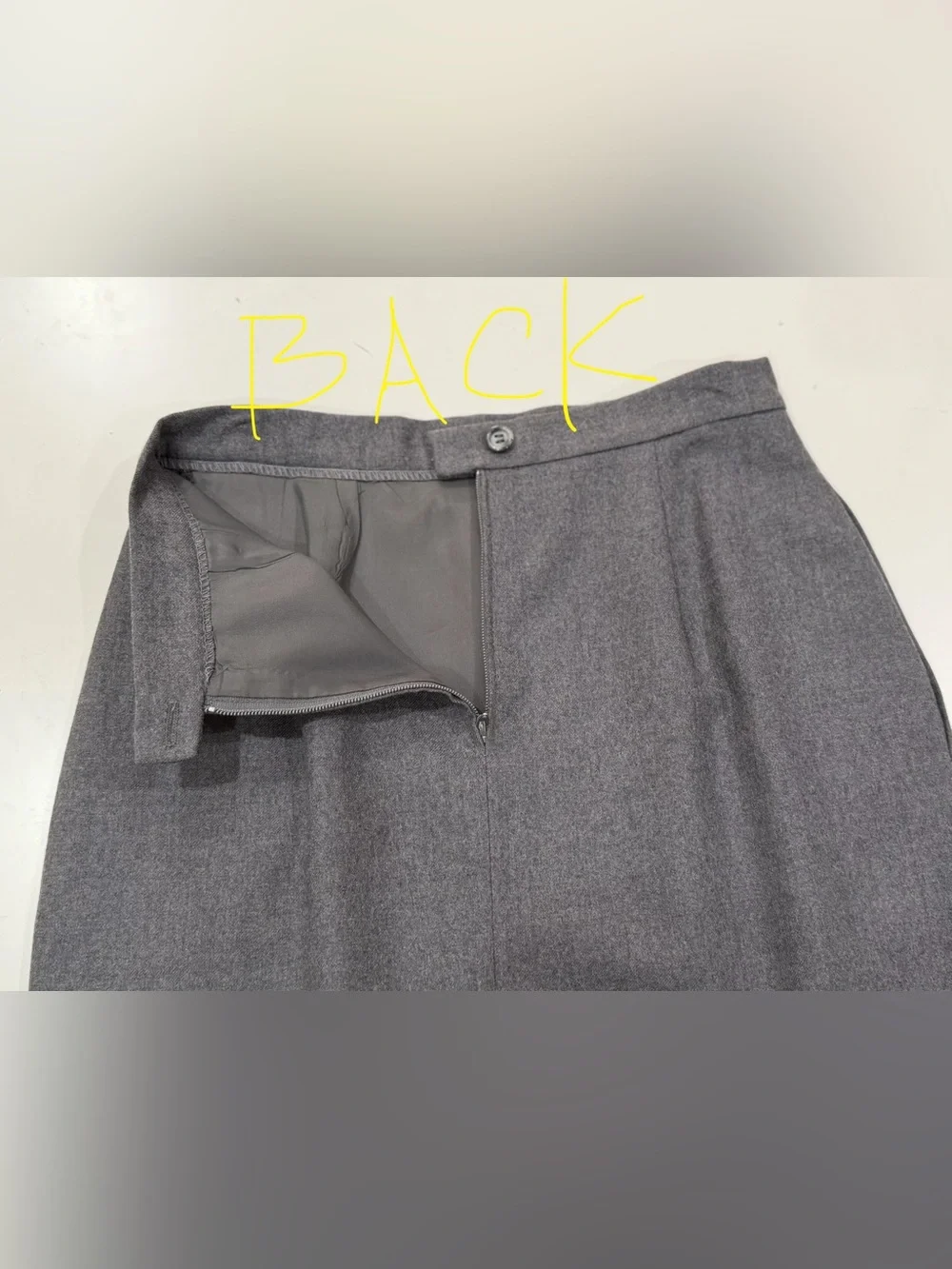 Christian Dior The Suit Vintage Gray Pure Wool Blazer Pencil Skirt Set Size 6 US